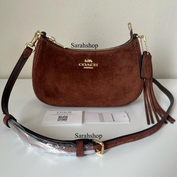 ✅Coach Teri Mini Crossbody Bag In Suede